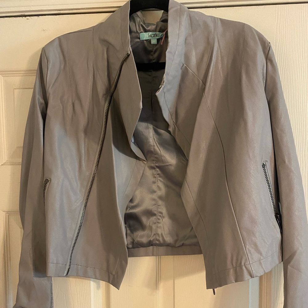 Karlie grey leather jacket medium
